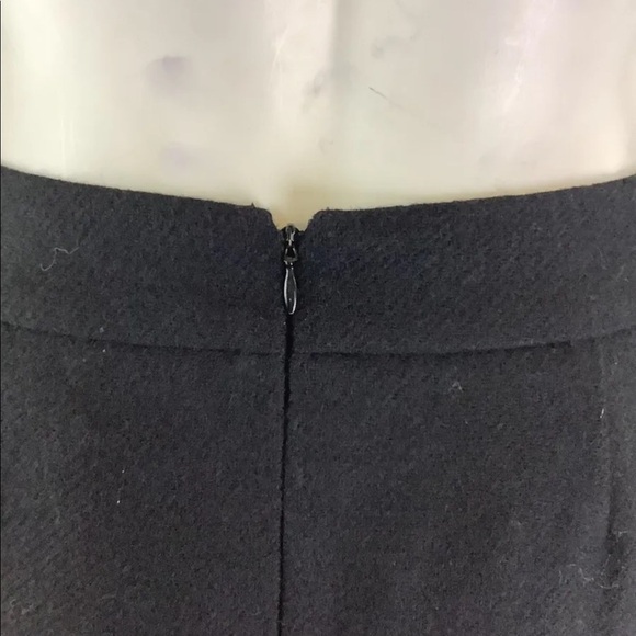 Boden Sz 12L 100% Wool A-Line Skirt Black Pleated Front Business Casual - Picture 6 of 8